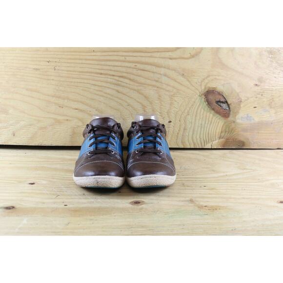 Vionic Sneakers Womens Sz 8.5 Taho Brown Blue Leather Low tops Athletic - Picture 2 of 8